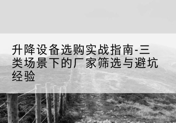 岢岚移动式升降机厂家推荐-升降设备选购实战指南-三类场景下的厂家筛选与避坑经验